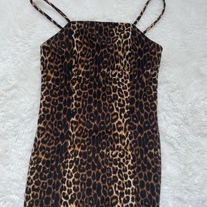 cute cheetah print mini bodycon dress